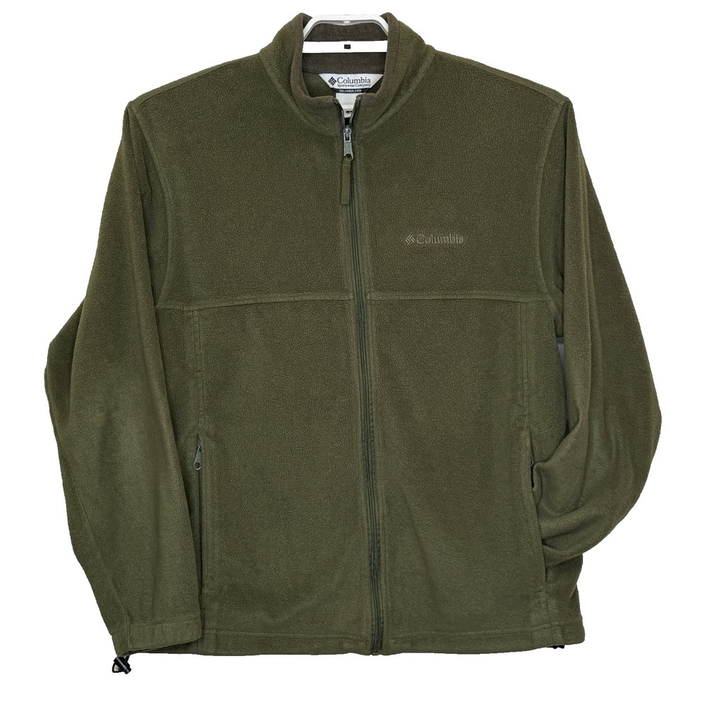 Columbia Fleece Jacket Mens‎ Size Large Green Full Zip Long Sleeve Lightweight